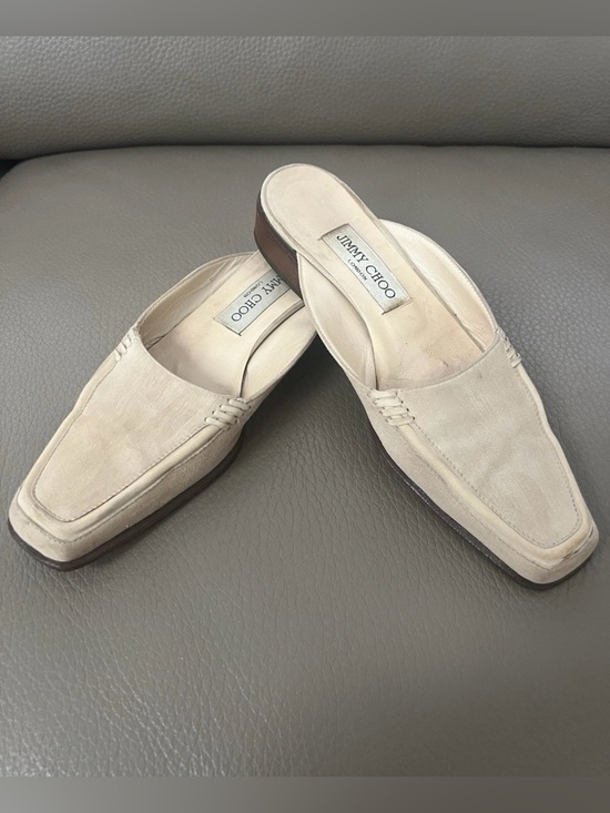 Jimmy Choo Shoes - Jimmy Choo women’s Cream Suede Slip-On Loafers